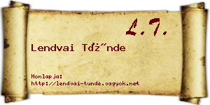 Lendvai Tünde névjegykártya